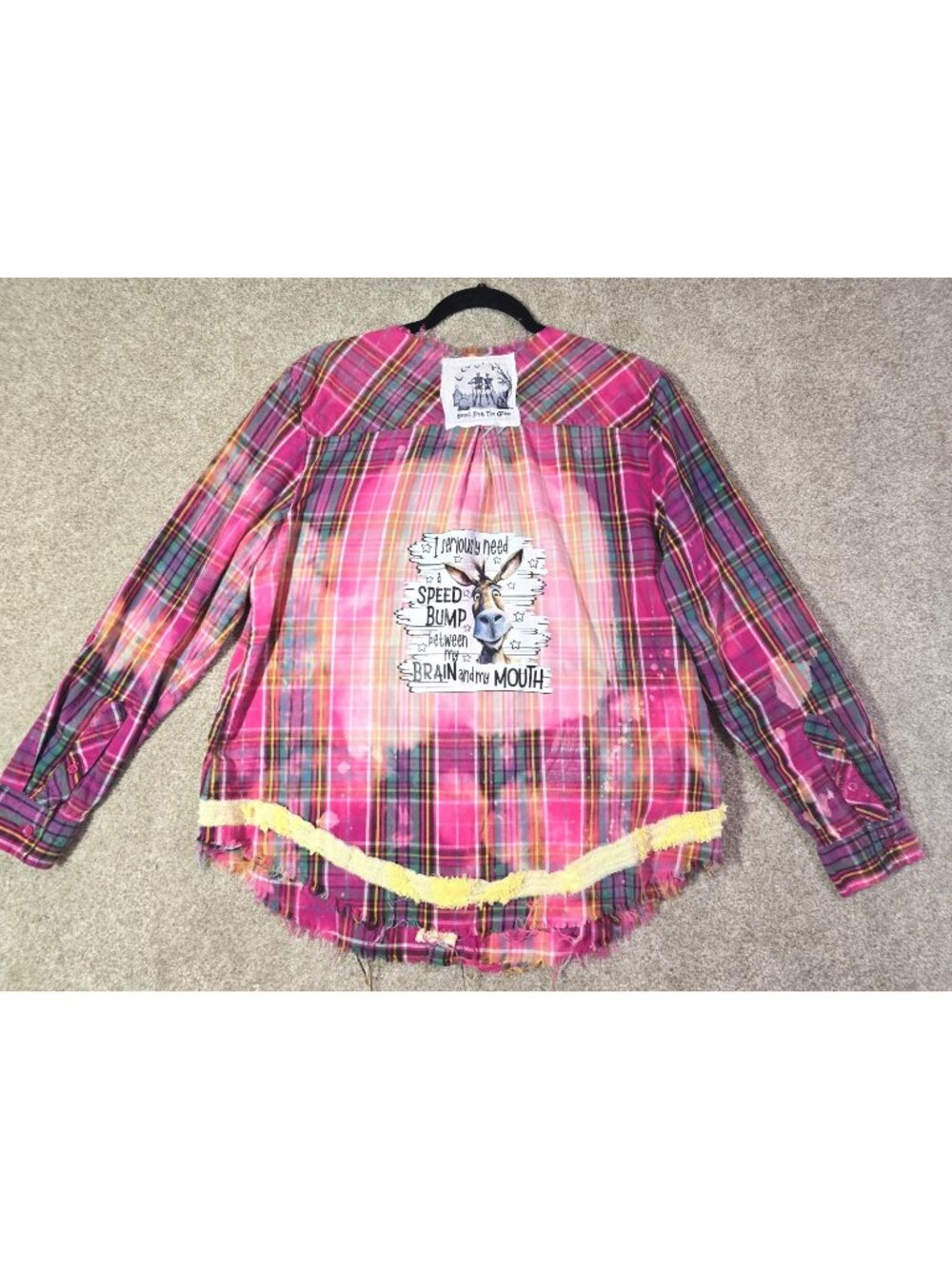 OOAK Upcycled Shacket Shirt Sarcastic Humor Jackass Lightweight Women's Size XL